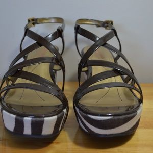 NIB Kate Spade Bijou brown/white platform sandals